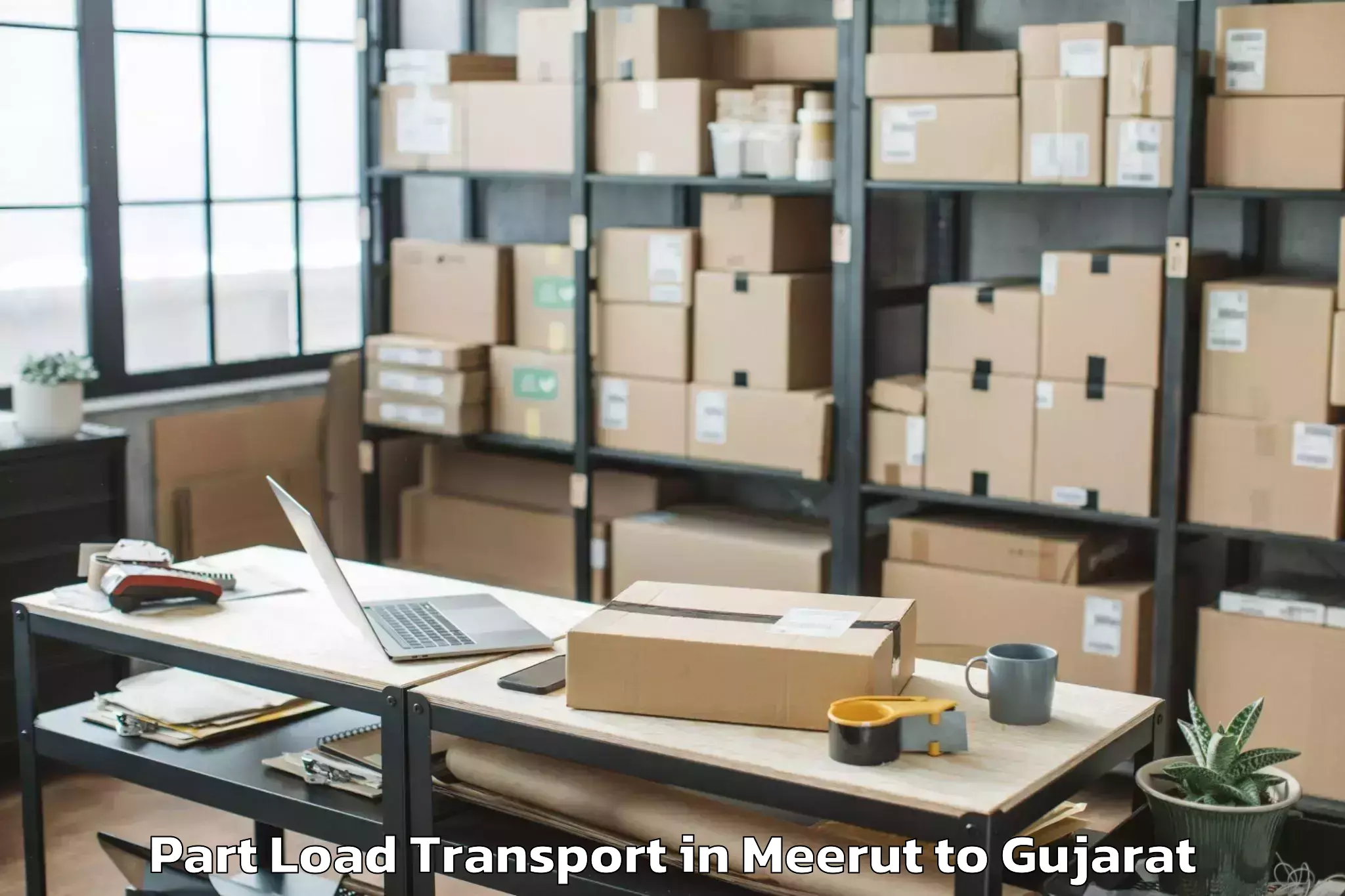 Book Meerut to Rajkot Part Load Transport